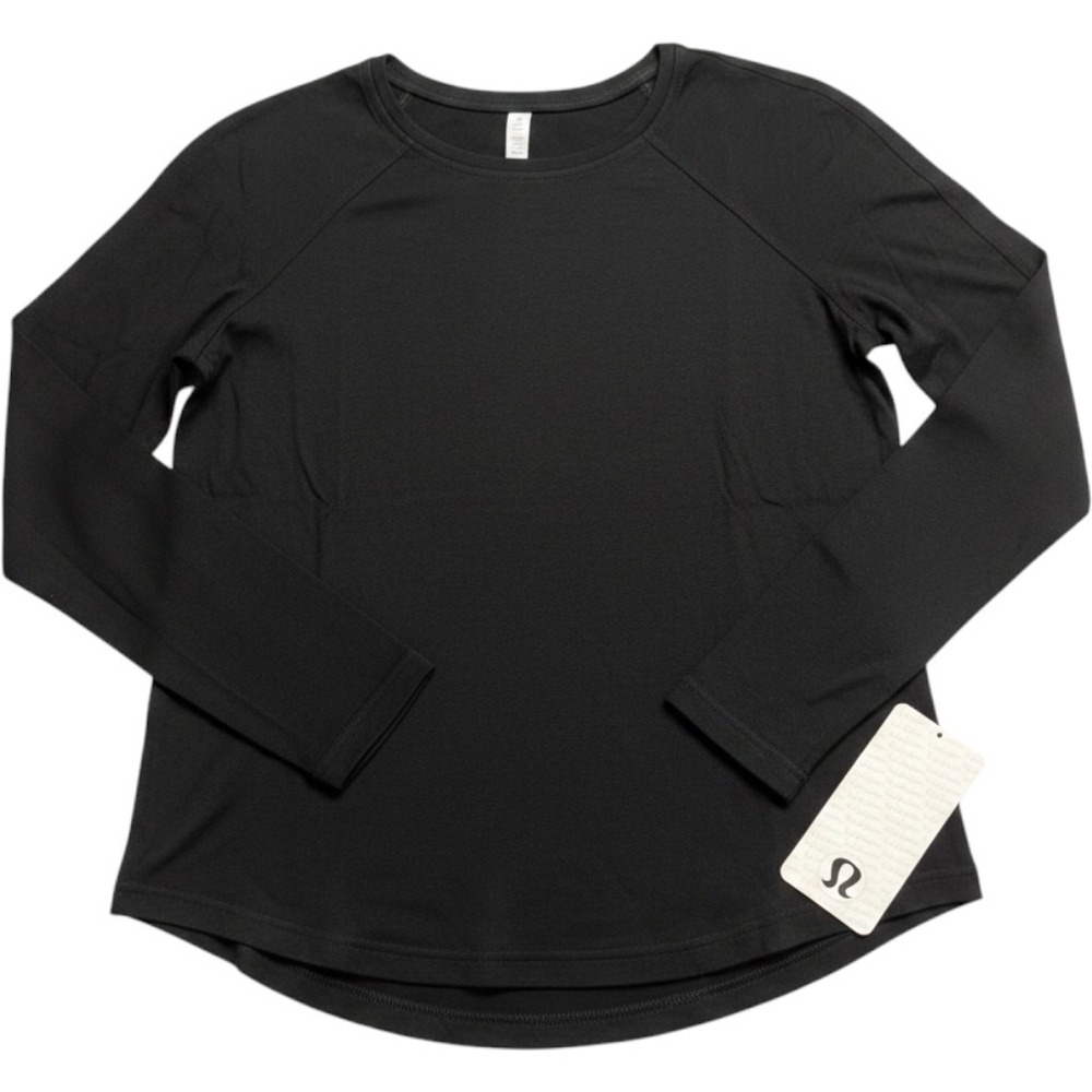 Lululemon No Chill LS Black 100% Merino Wool Long Sleeve Top Size 8 New